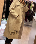 Veste longue suédine beige