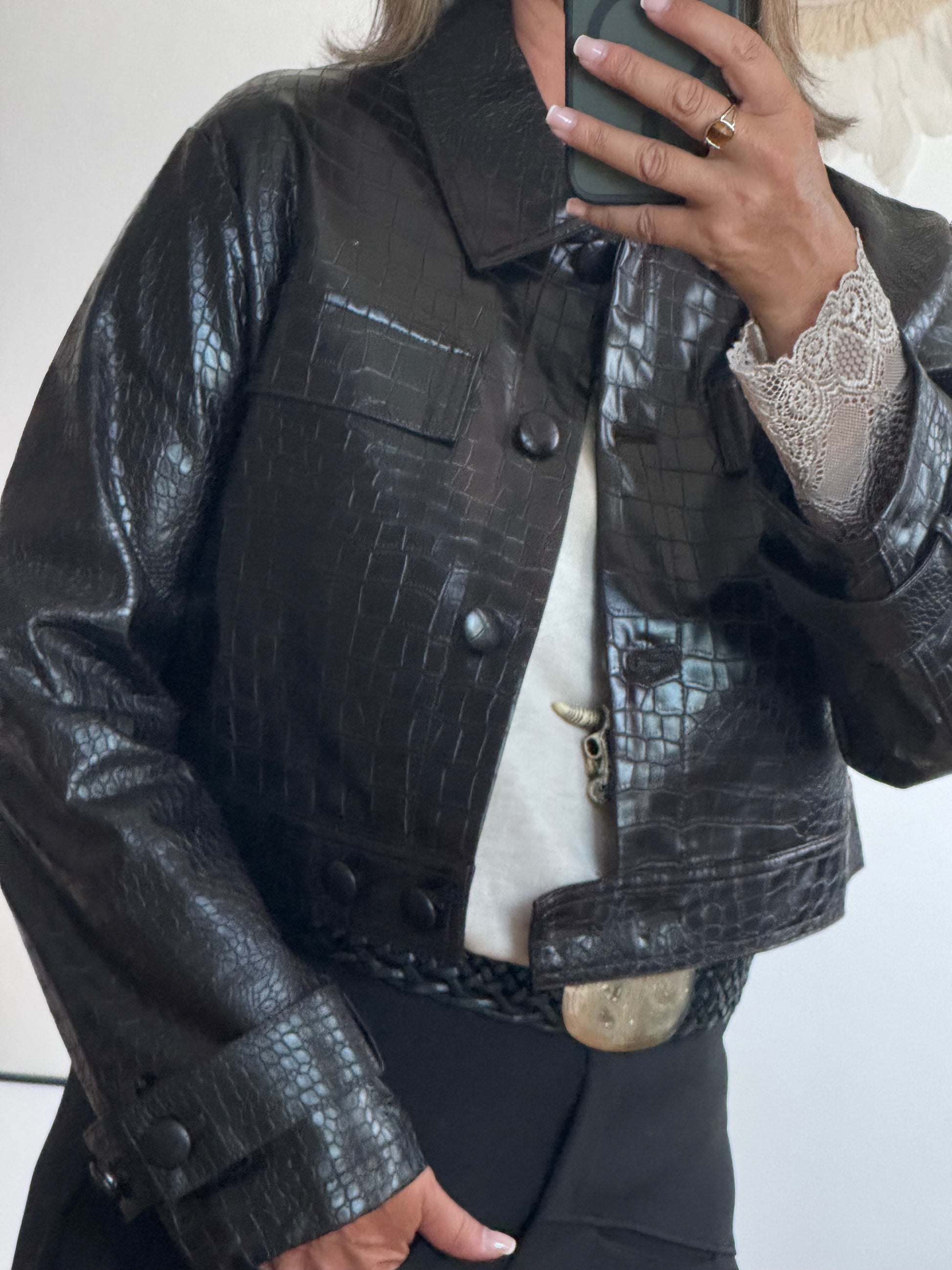 Blouson similicuir croco TU 36/44
