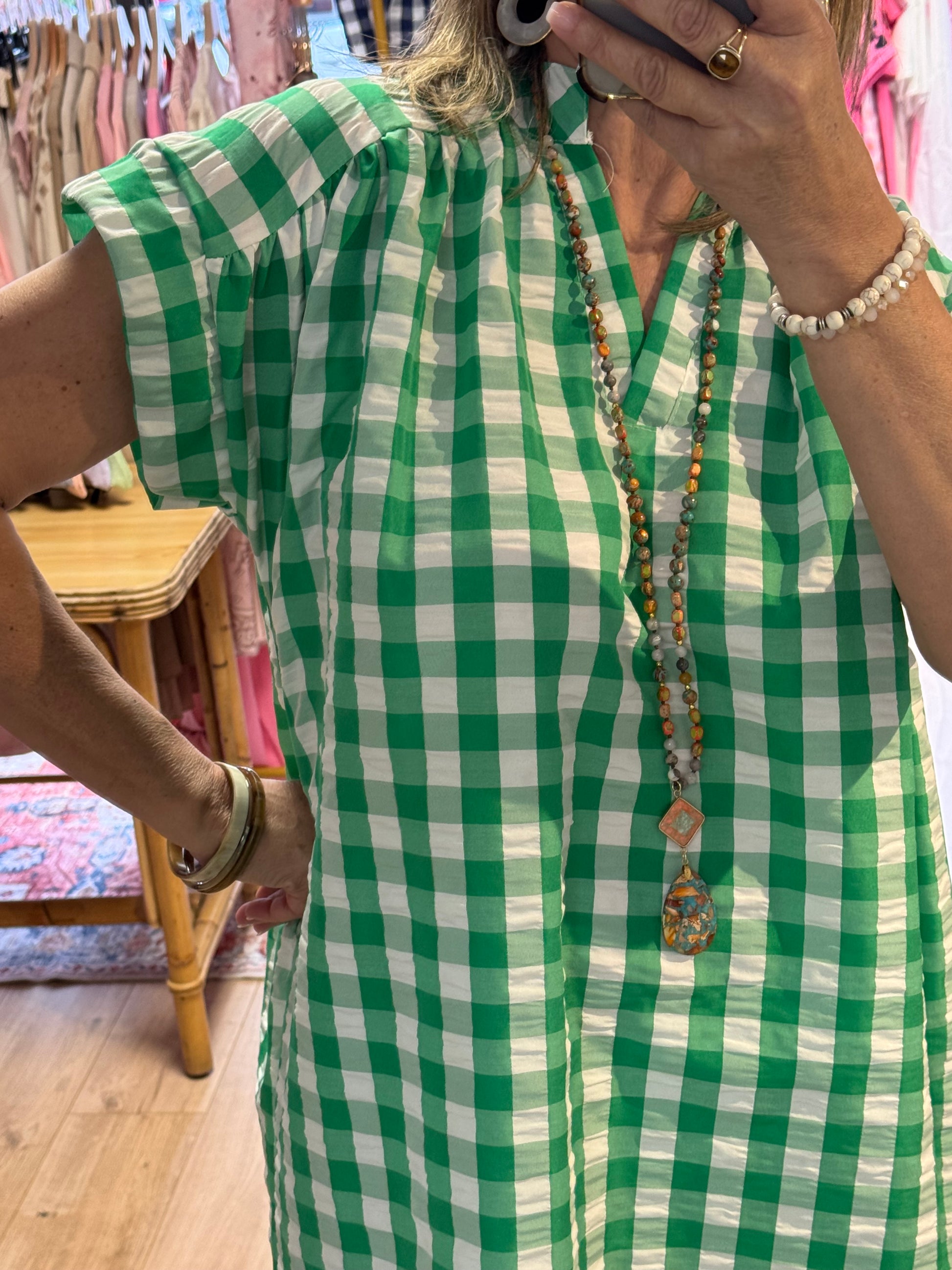 Robe Vichy vert