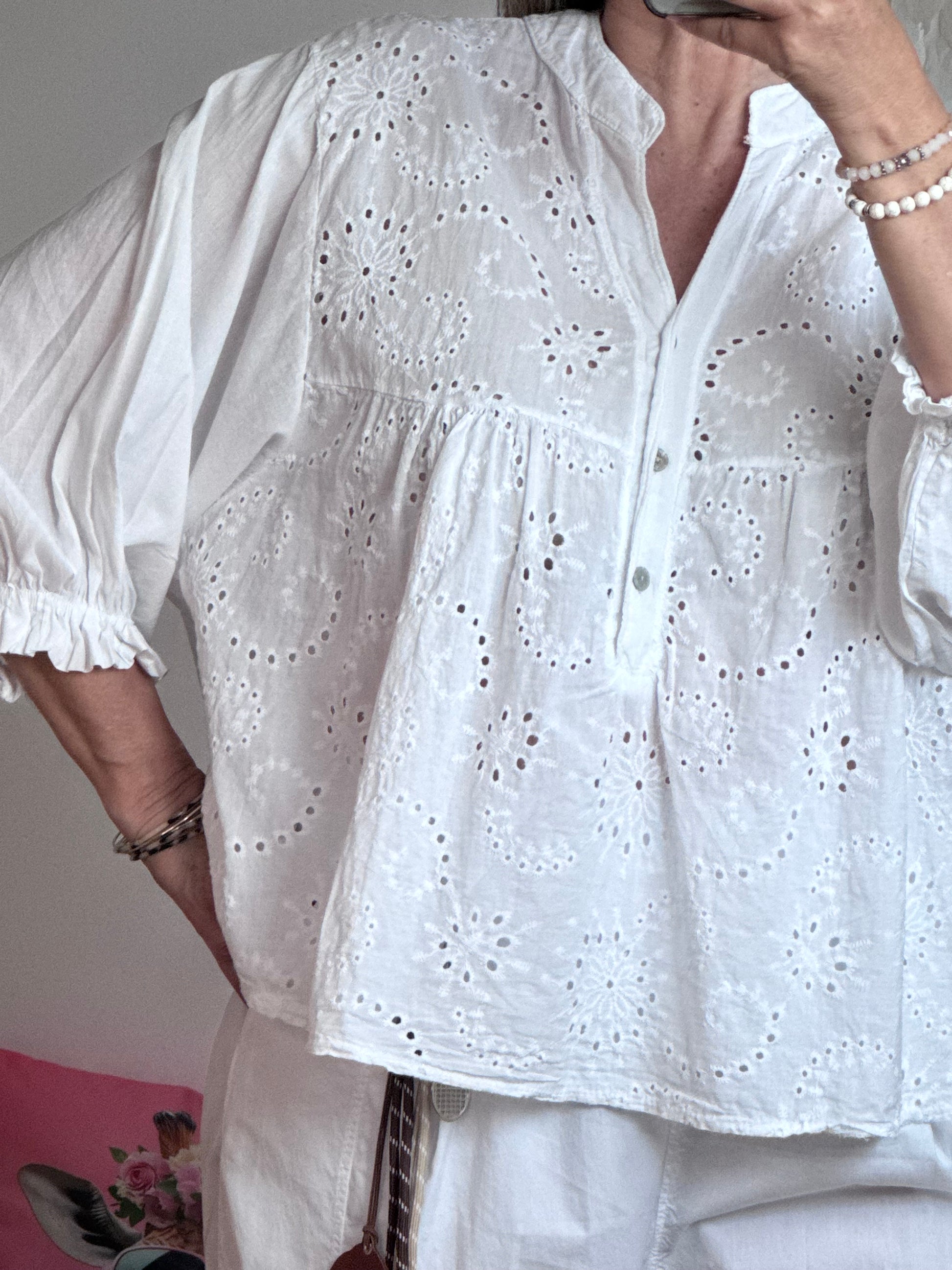Blouse broderie blanche TU 38/48