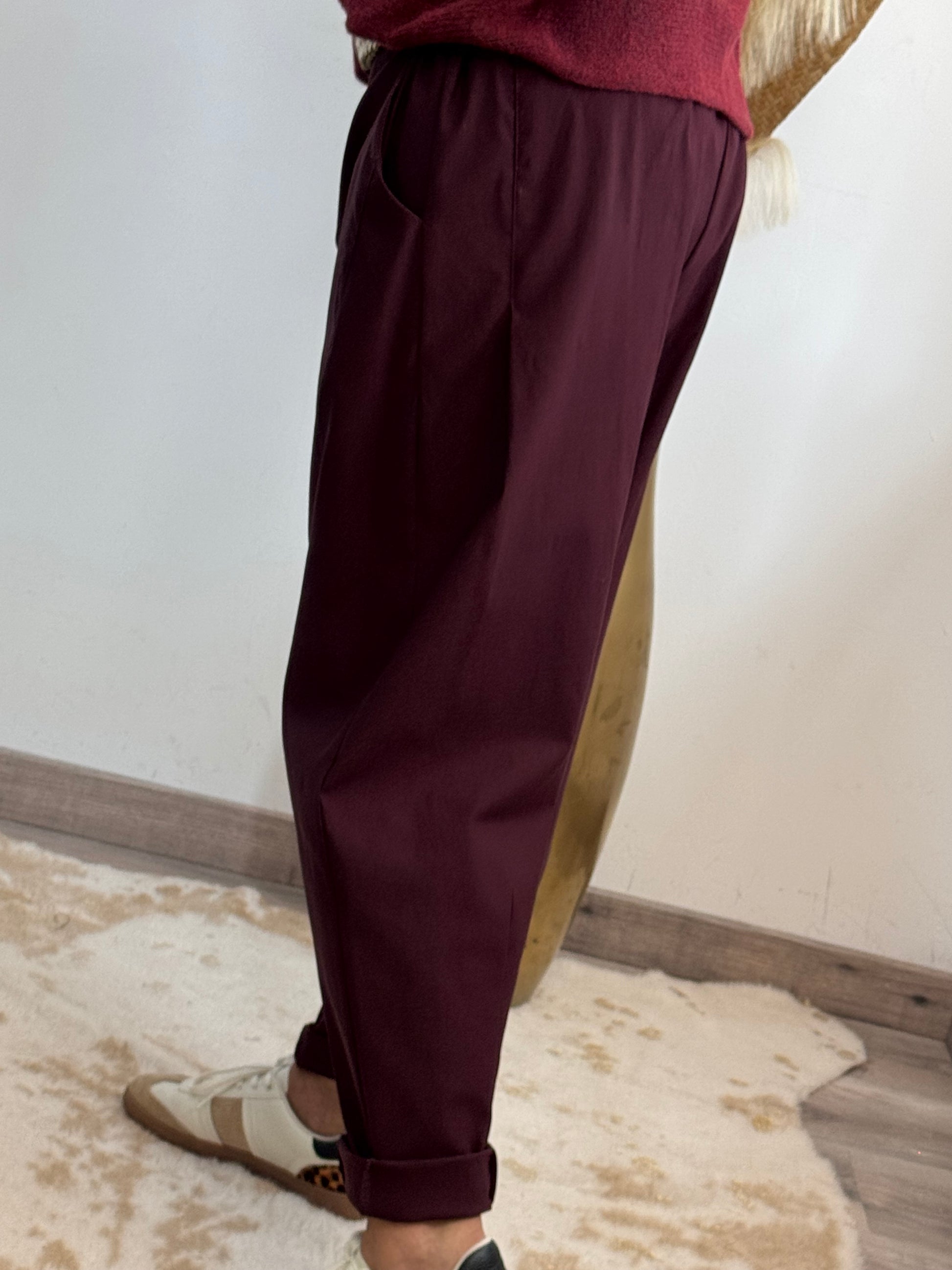 Pantalon César bordeaux