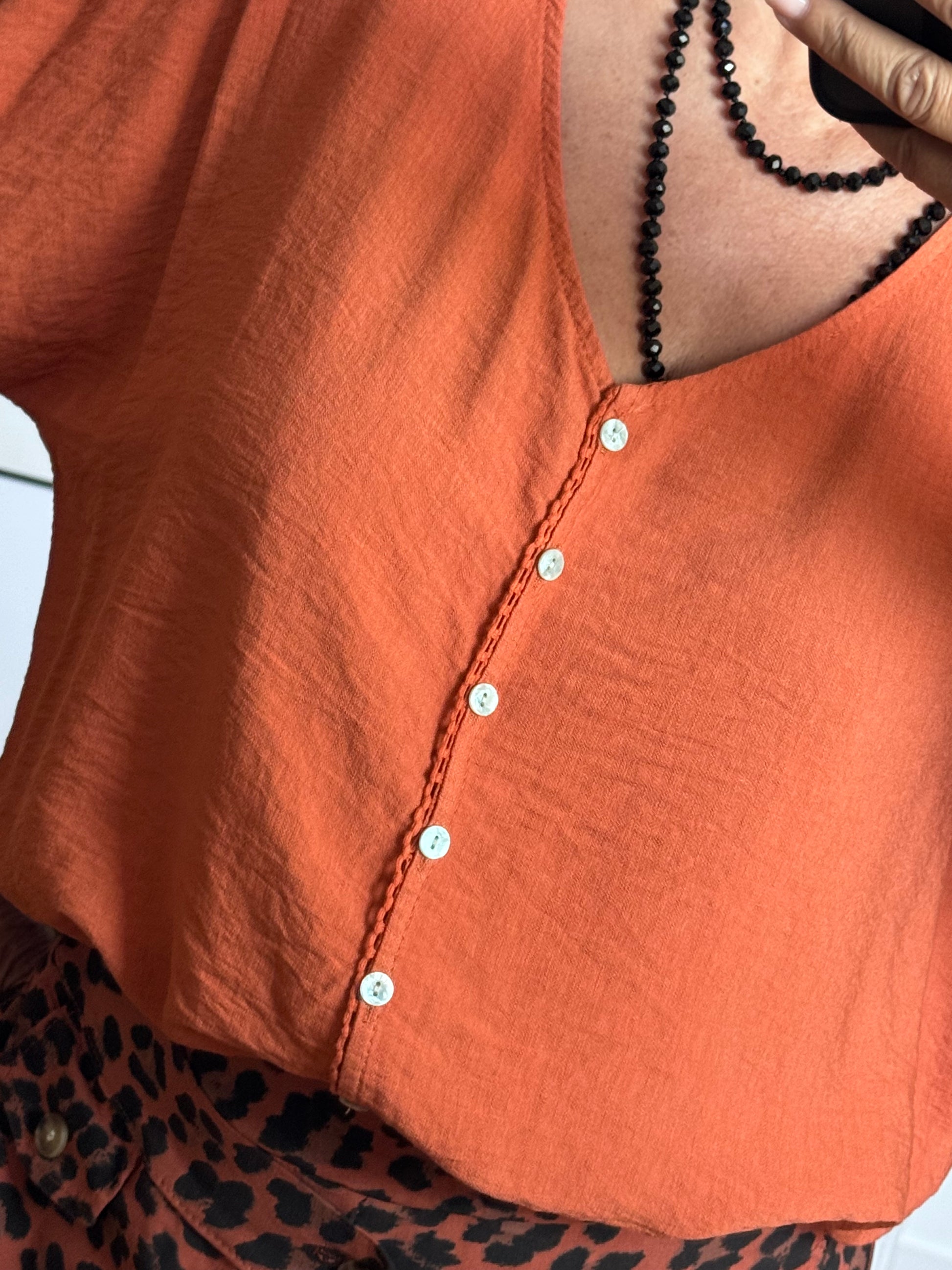 Blouse jolie forme terracotta