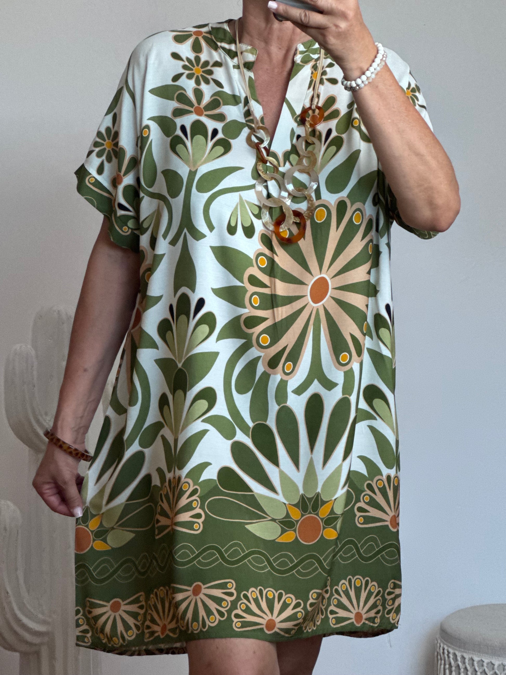 Robe Emma version courte kaki
