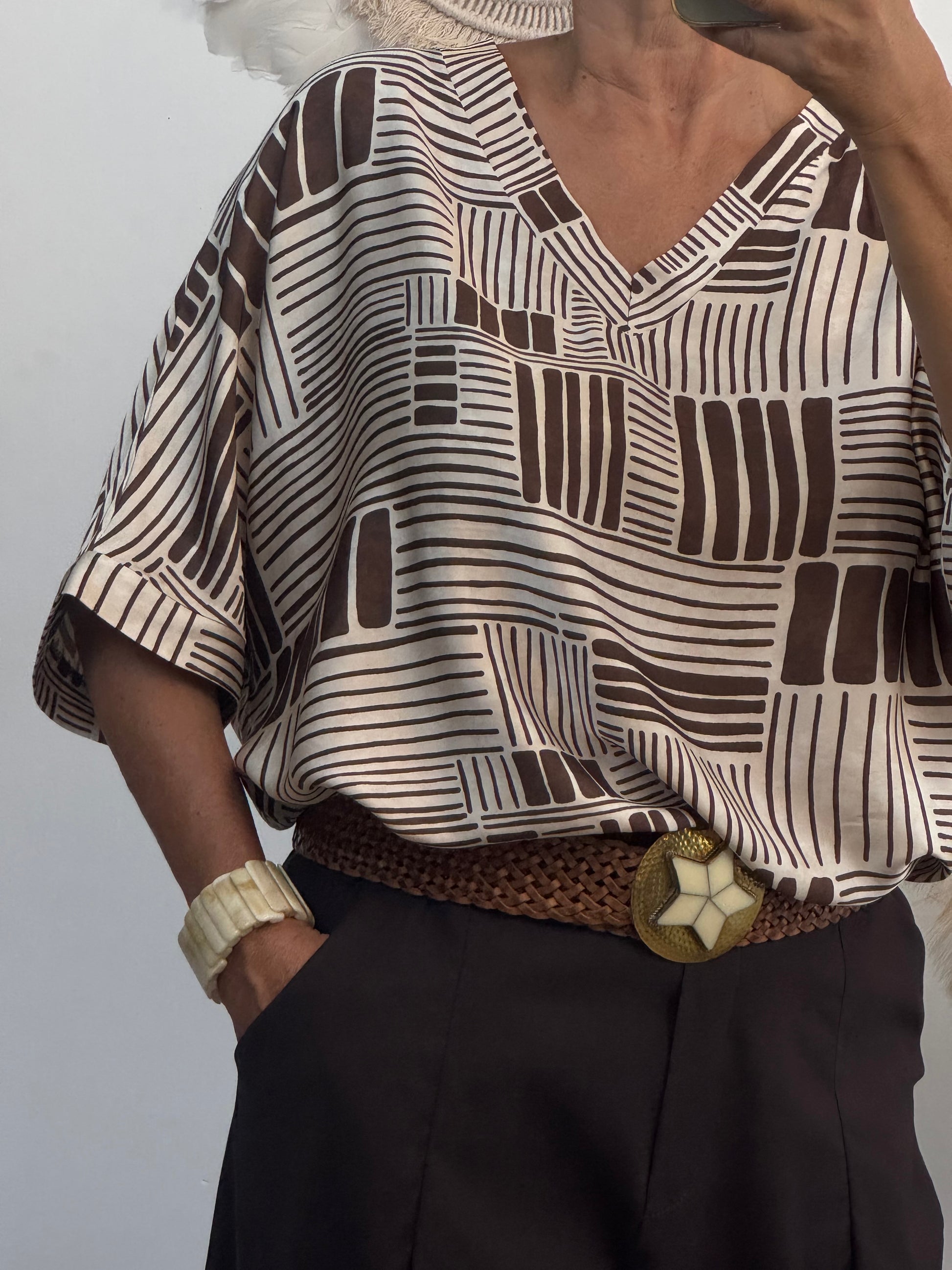 Blouse Ninon marron beige