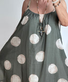 Robe à pois fond kaki