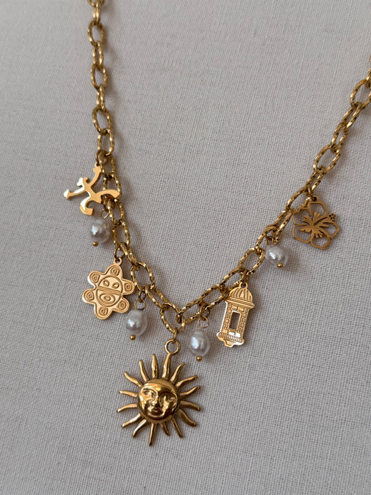 Collier Multi-Breloques Soleil Éclatant Bohème & Lumineux