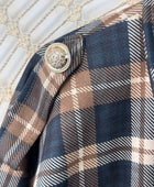 Blouson loose carreaux bleus