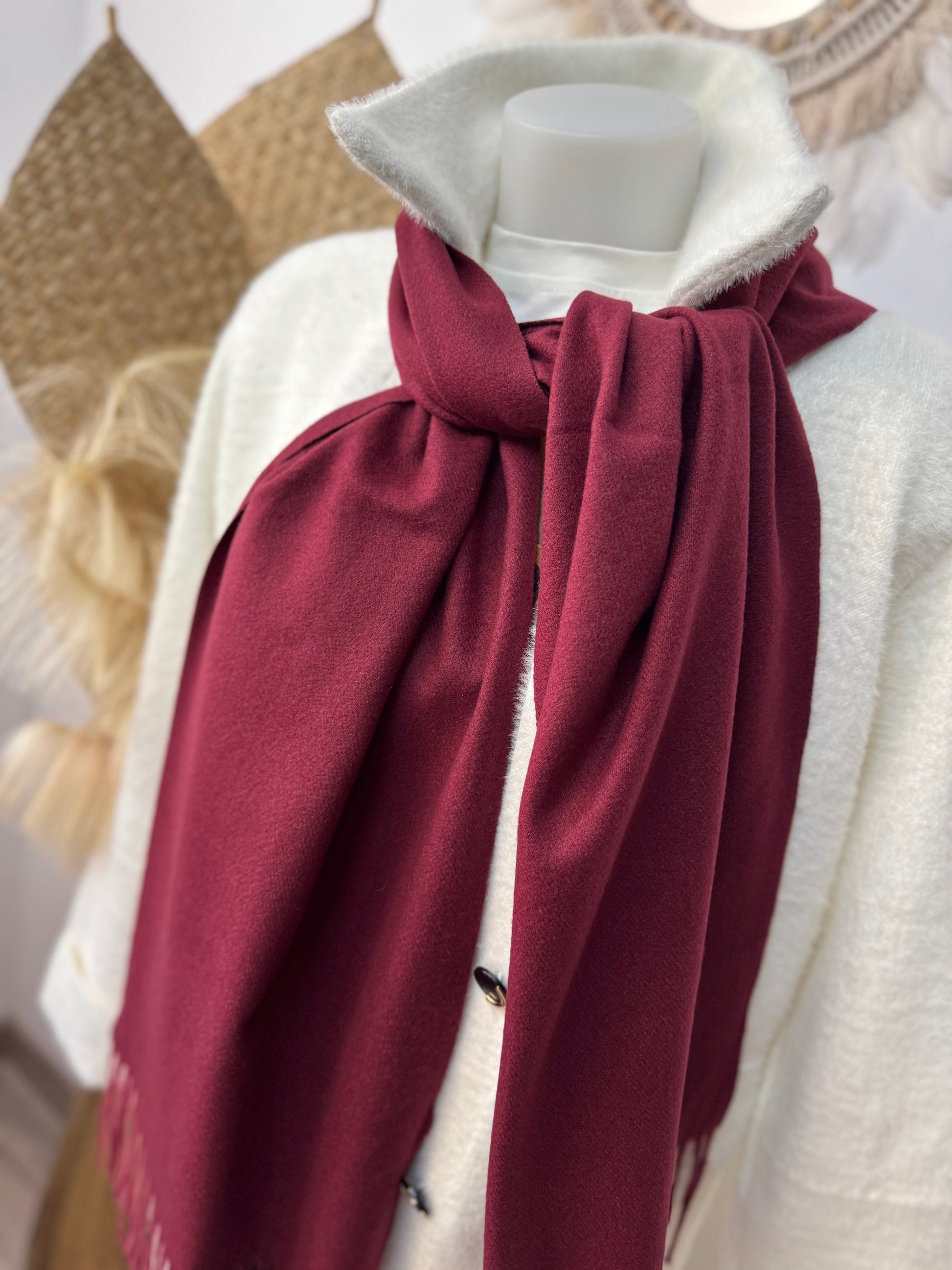 Écharpe cashmere Bordeaux