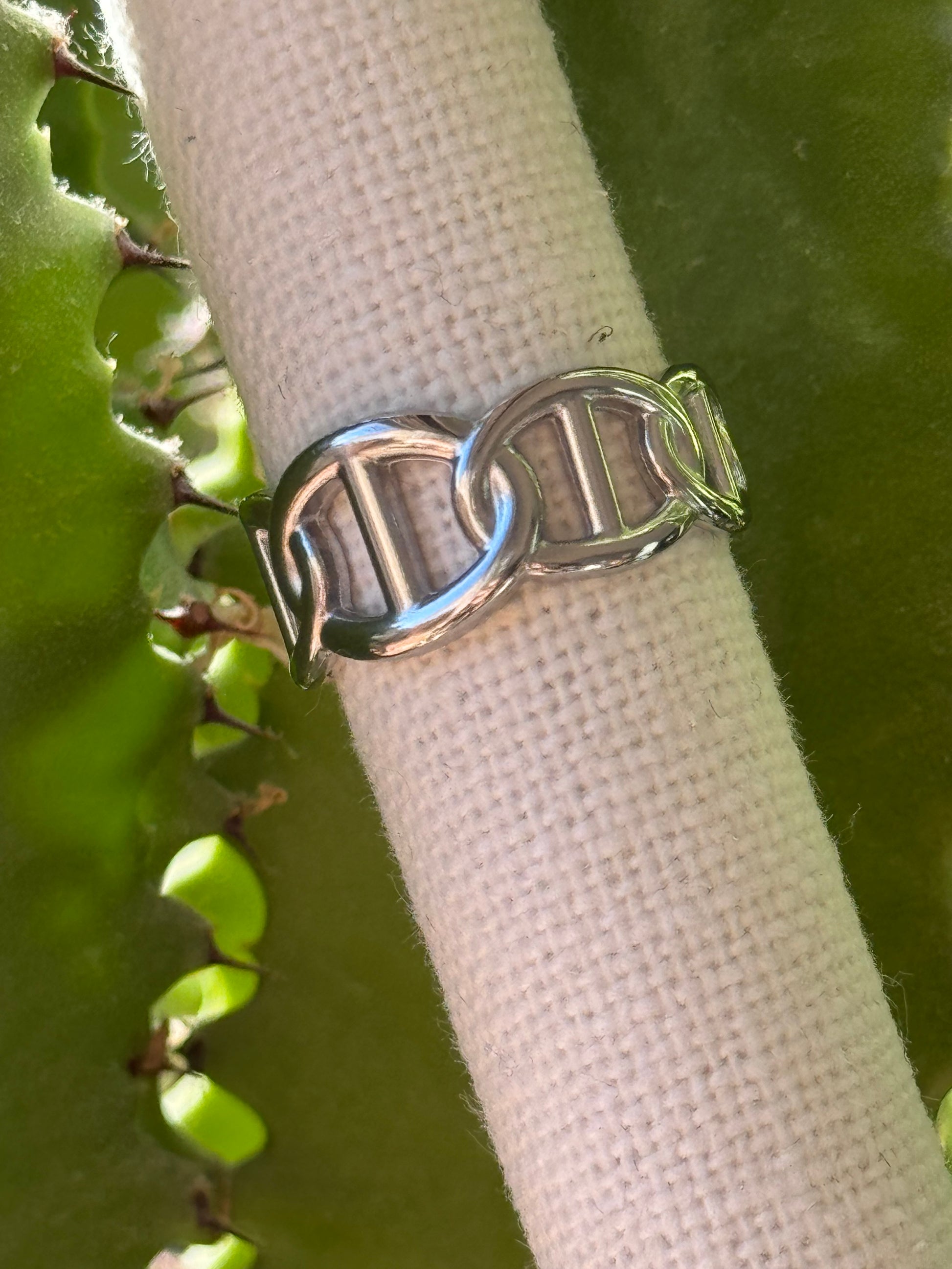 Bague "Maillons Élégants" 
Acier Inoxydable Ajustable