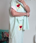 Chemise oversize rayée vert