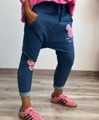Pantalon saroual denim bleu Mickey