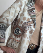 Veste longue bohème suédine