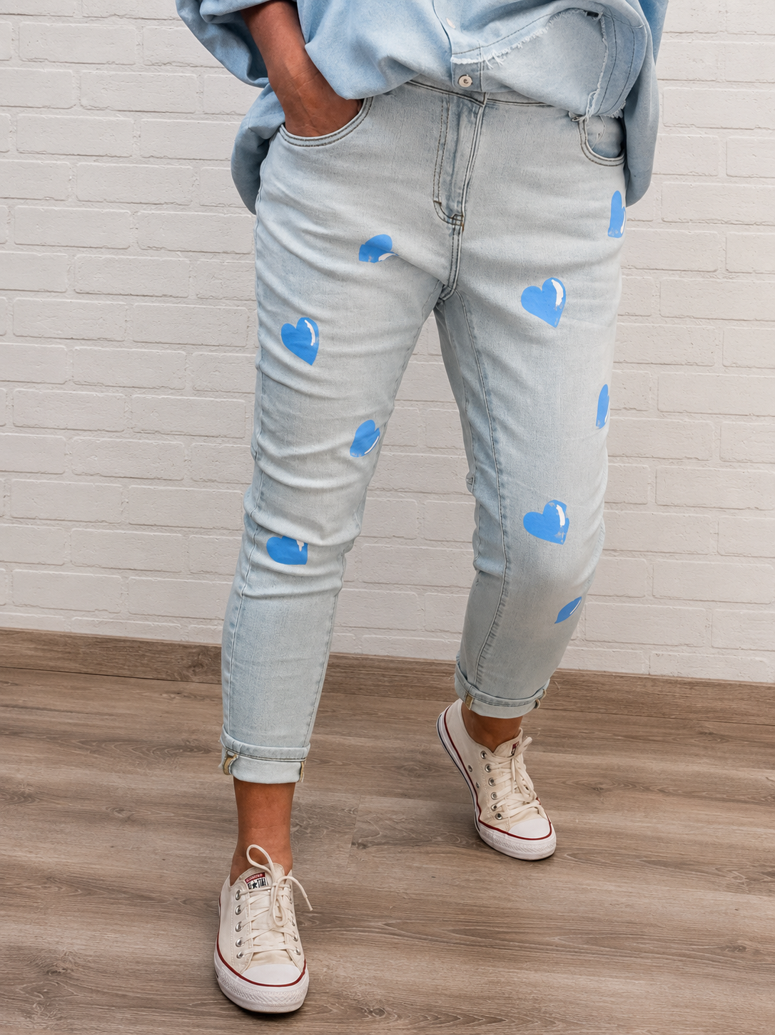 Jeans boyfriend coeurs