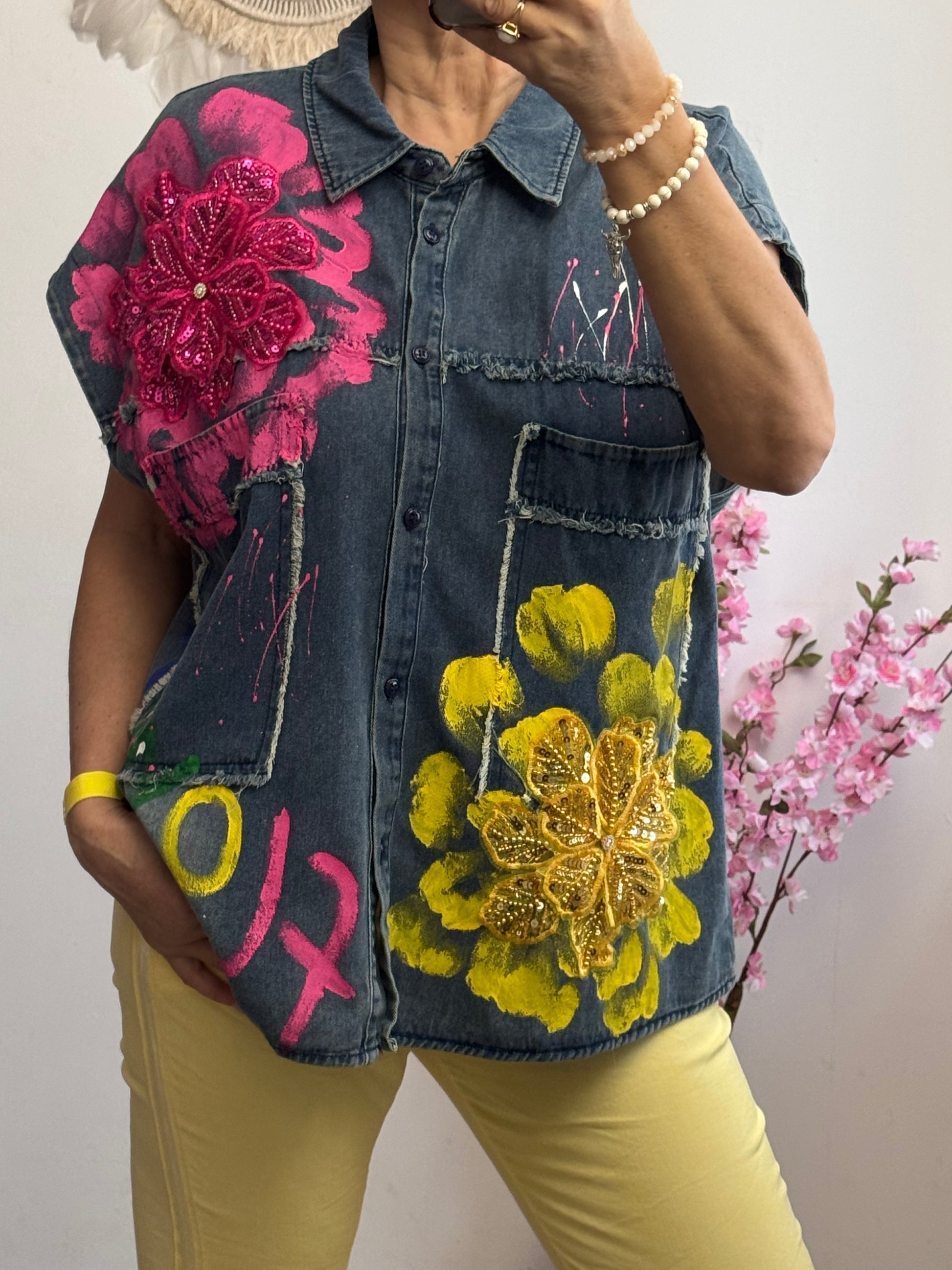 Chemise jeans Flowers