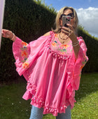 Blouse bohème rose
