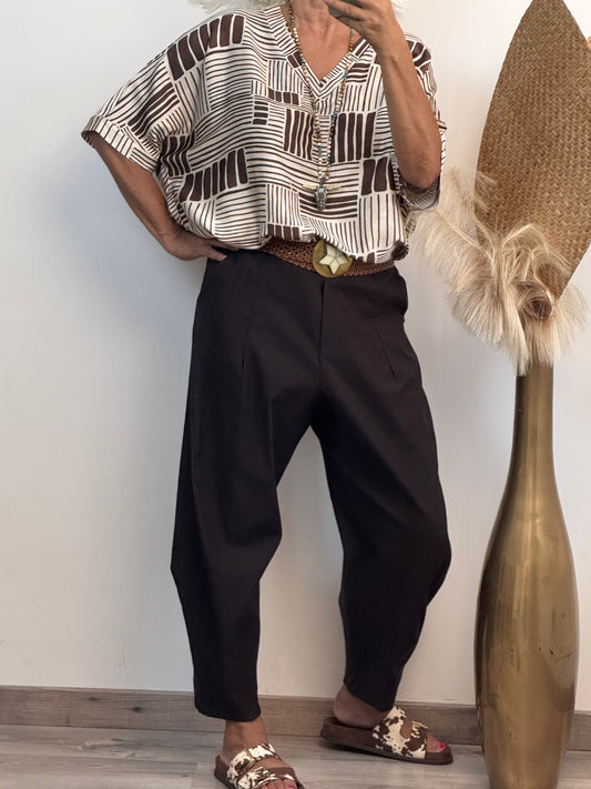 Blouse Ninon marron beige