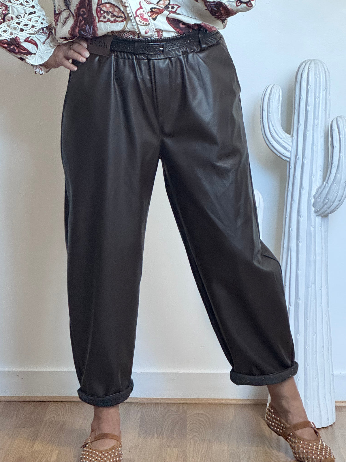 Pantalon SIENNA 🤎 similicuir marron TU 38/46