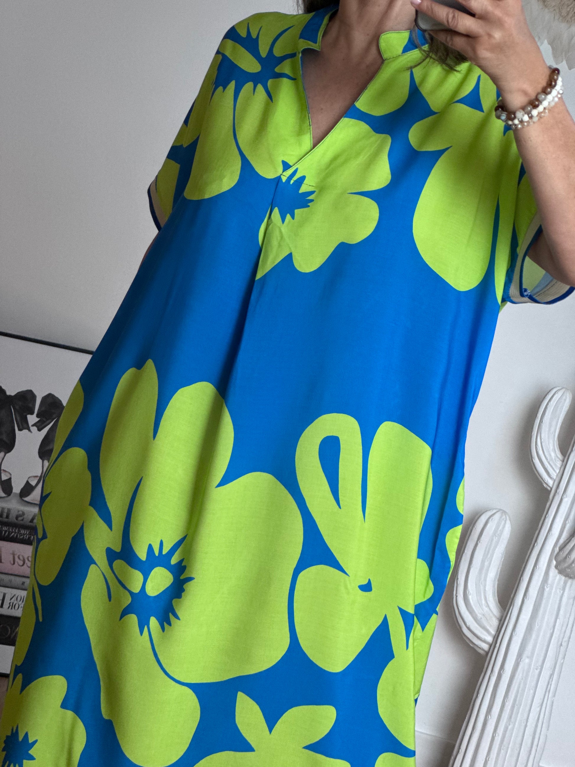Robe floral bleu/ vert TU 40/48