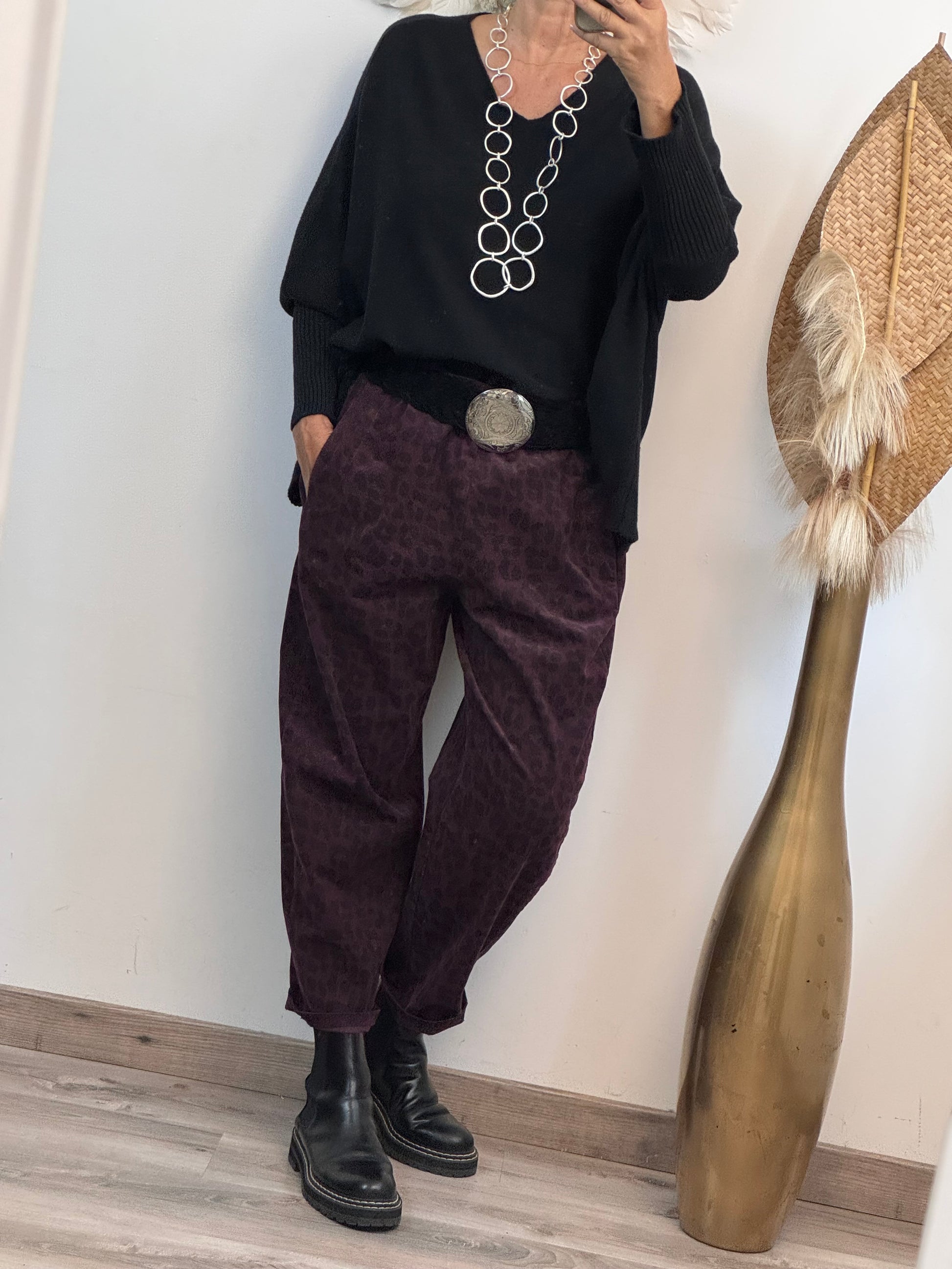 Pantalon Léo lie de vin
