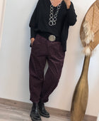 Pantalon Léo lie de vin