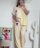Pantalon rayures jaune