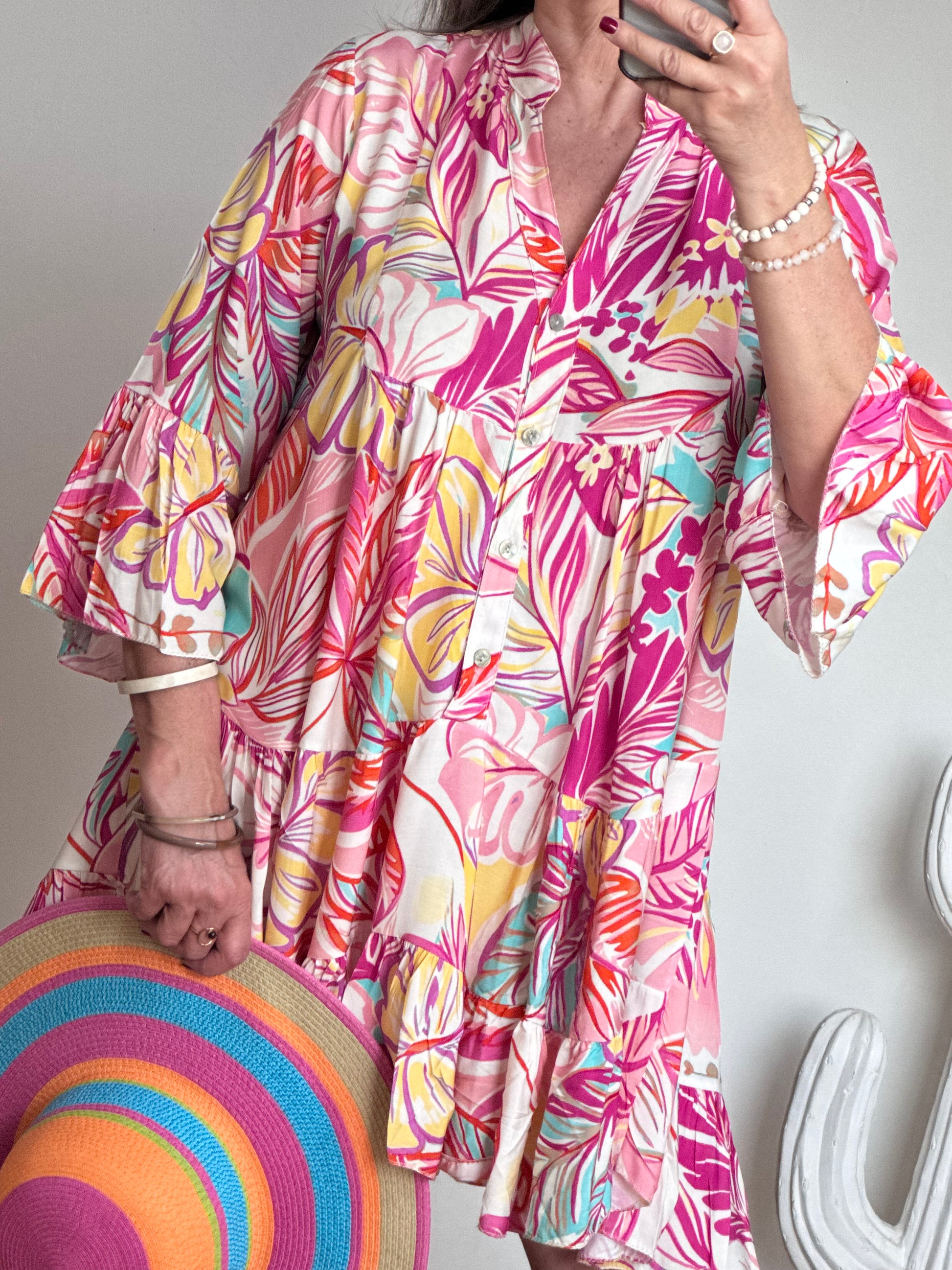 Robe floral rose