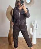 Veste velours milleraie marron