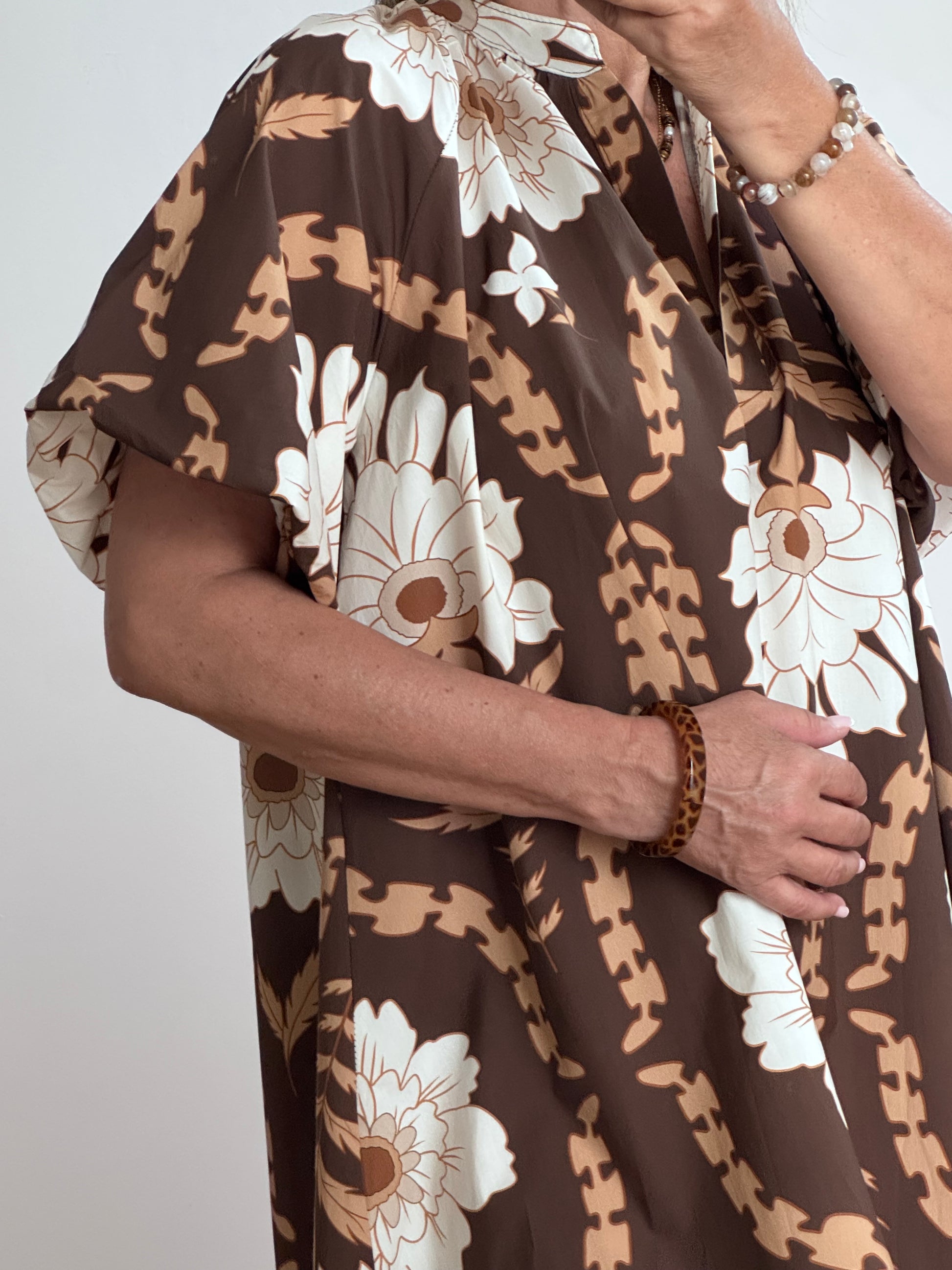 Robe Chloé évasée marron