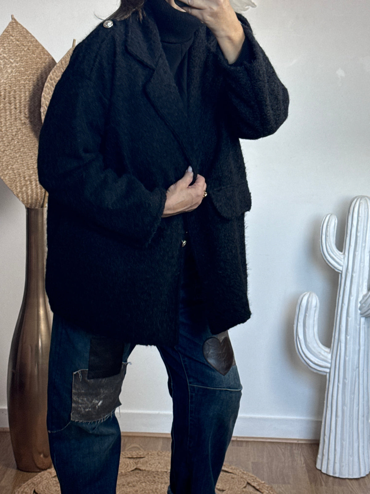Veste moumoute noire