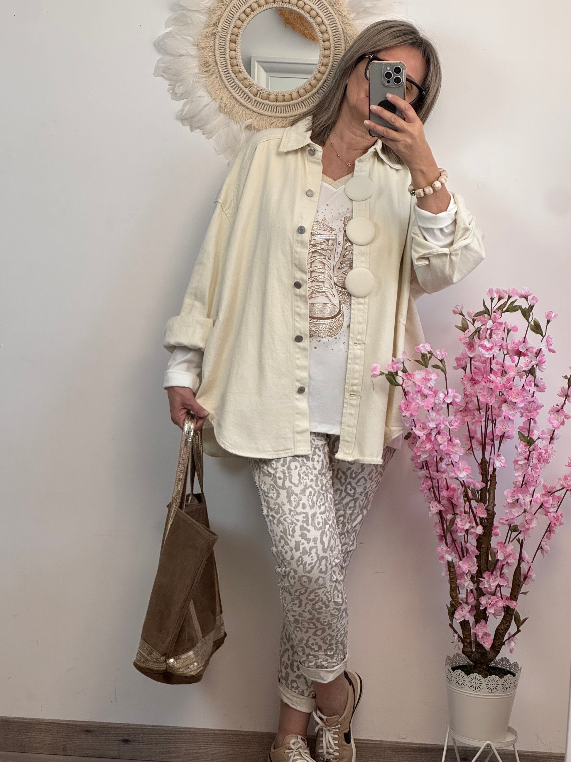 Veste Nina jeans crème