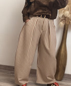 Pantalon ballon rayures marrons