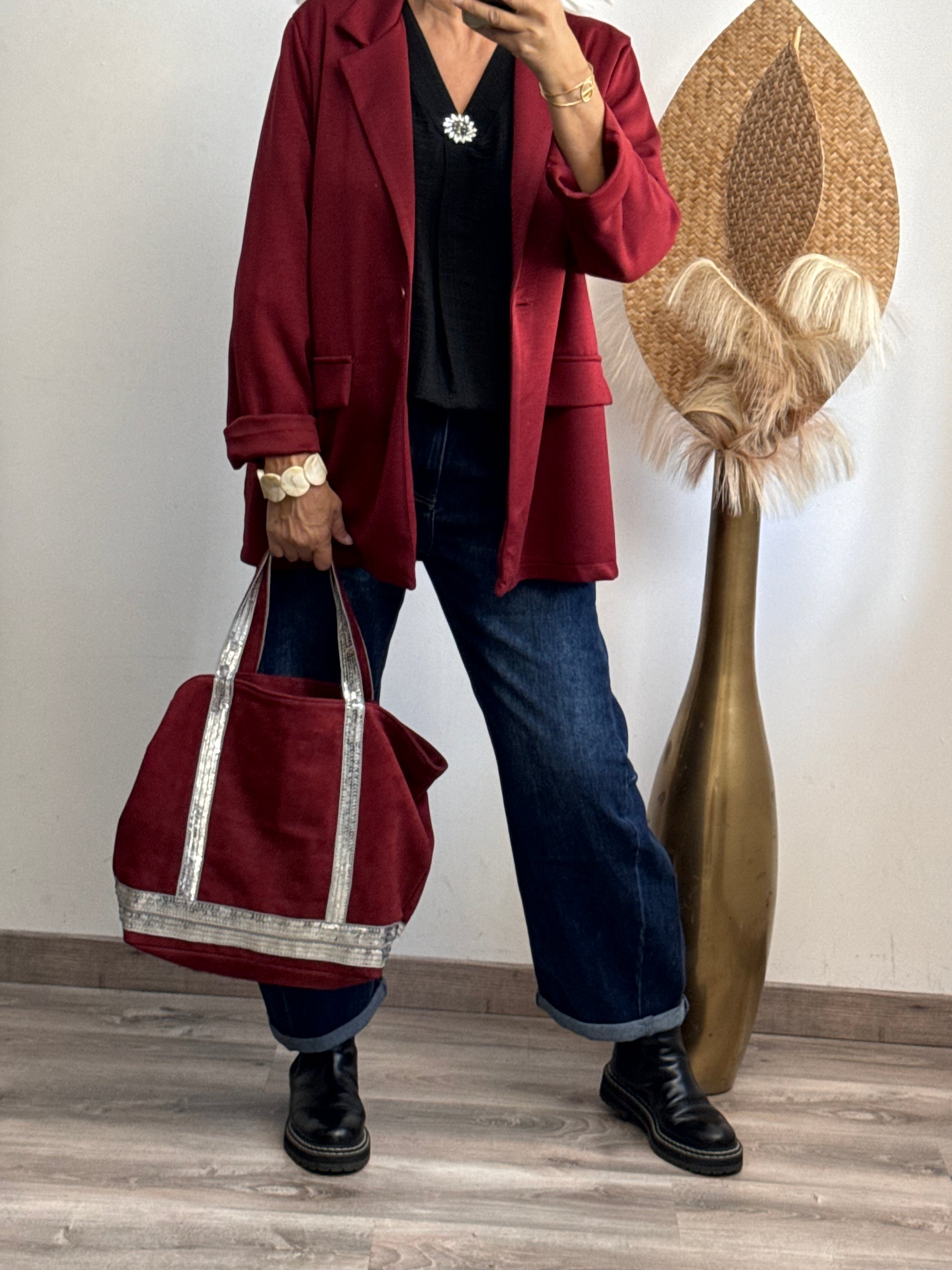 Blazer casuel bordeaux