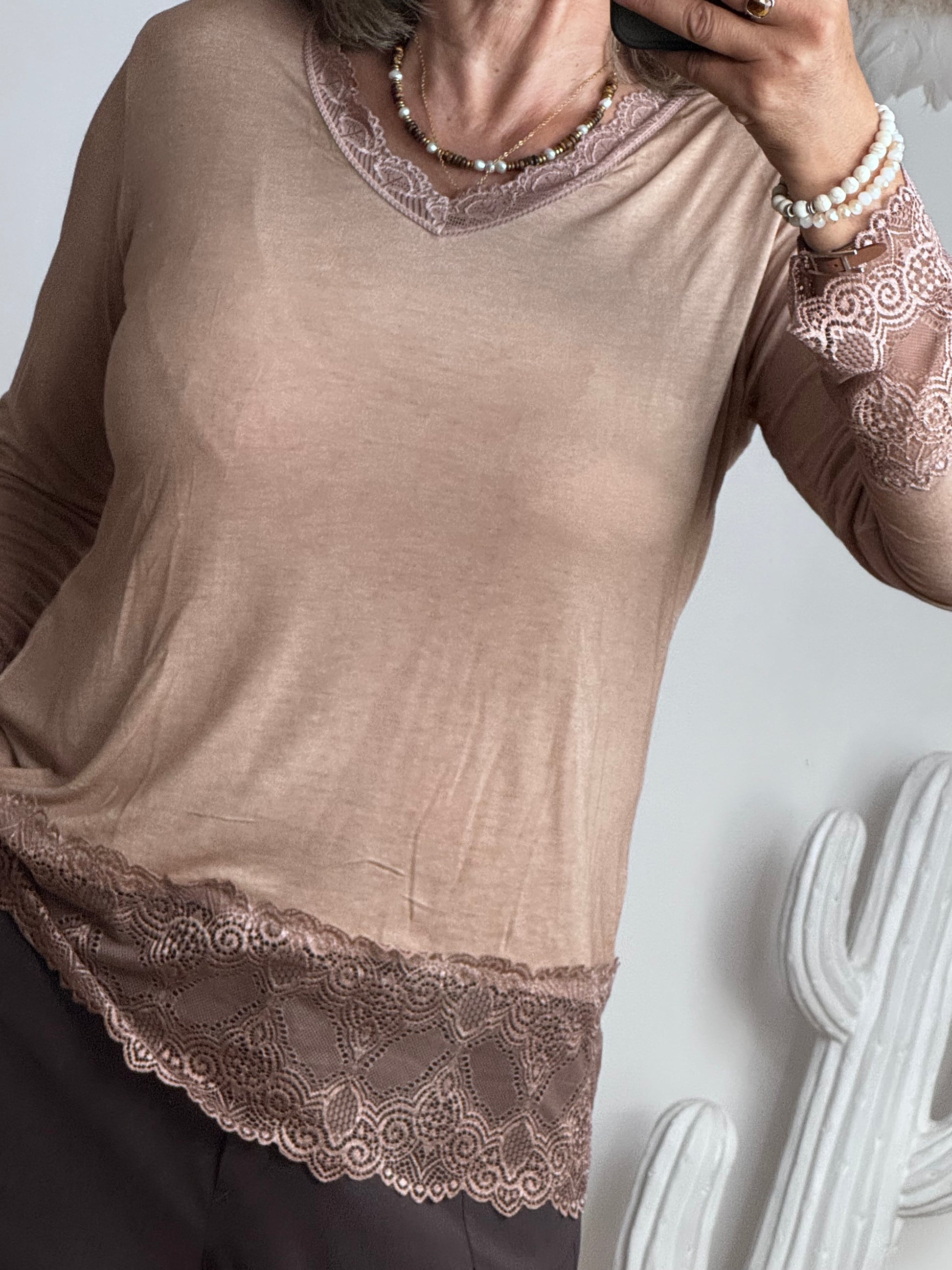 Top dentelle moka