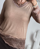 Top dentelle moka