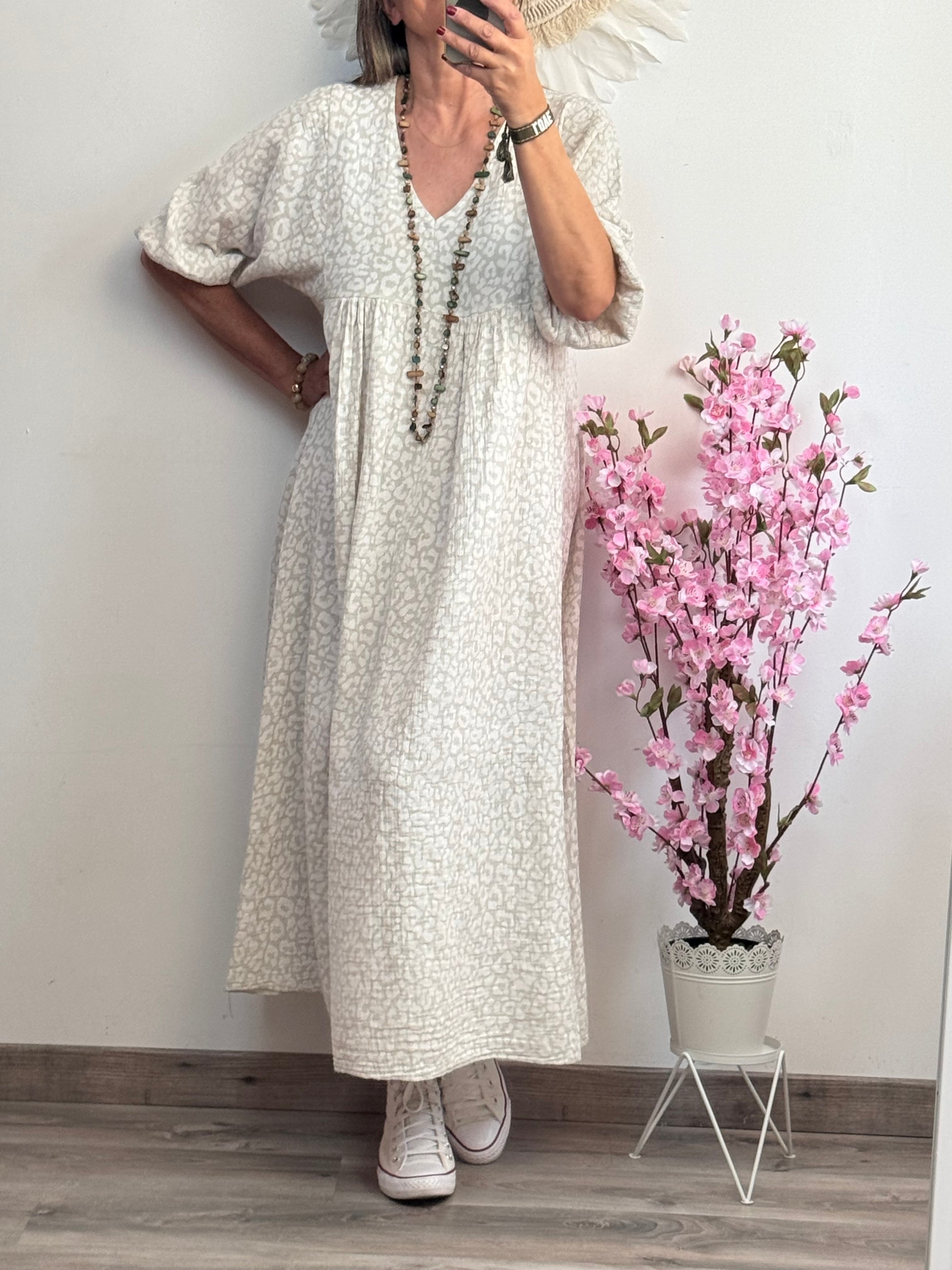 Robe bohème gaz de coton
Léo beige TU 36/46