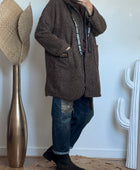 Manteau moumoute marron