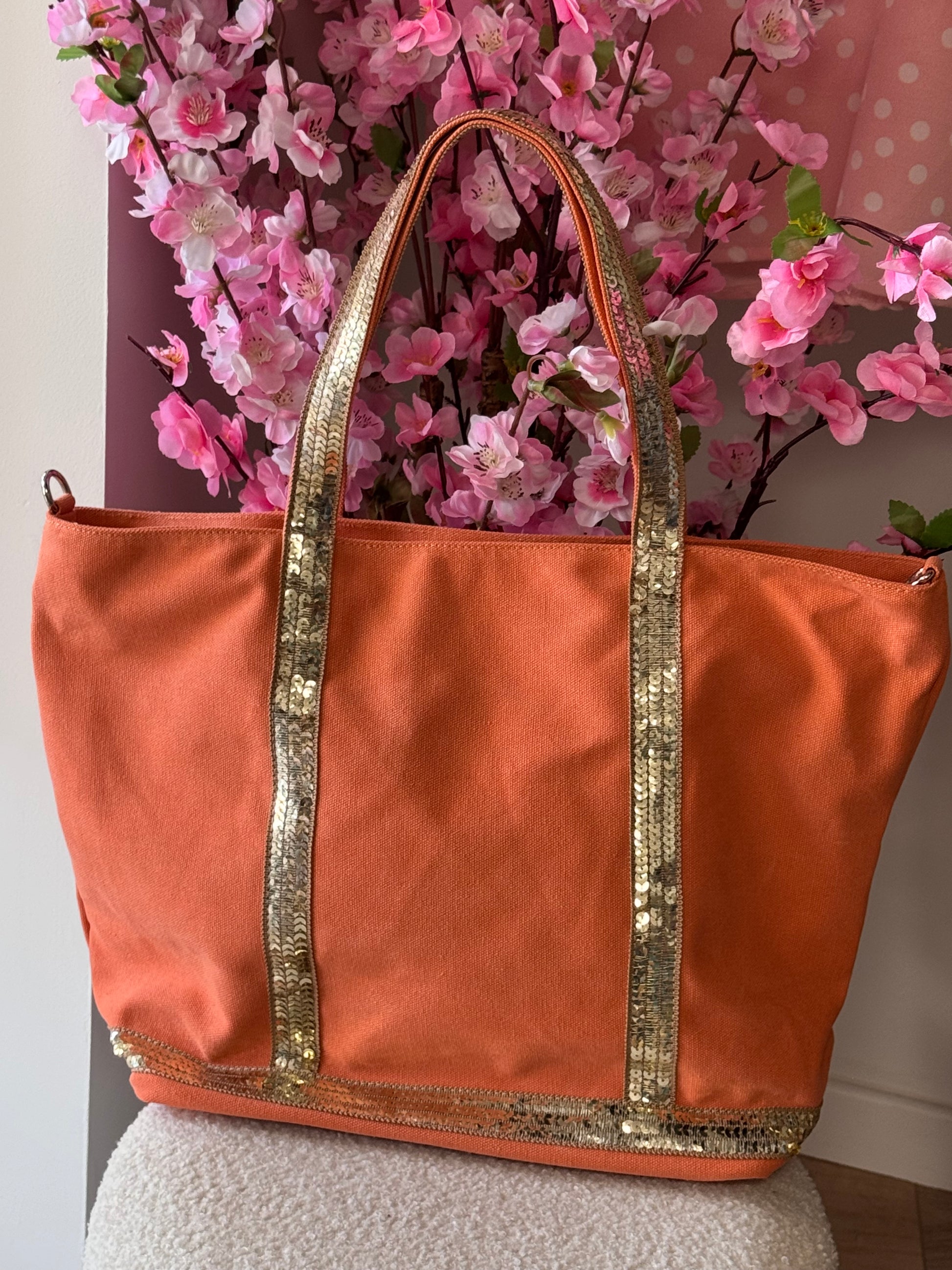 Sac vanes toile orange (grand modèle)