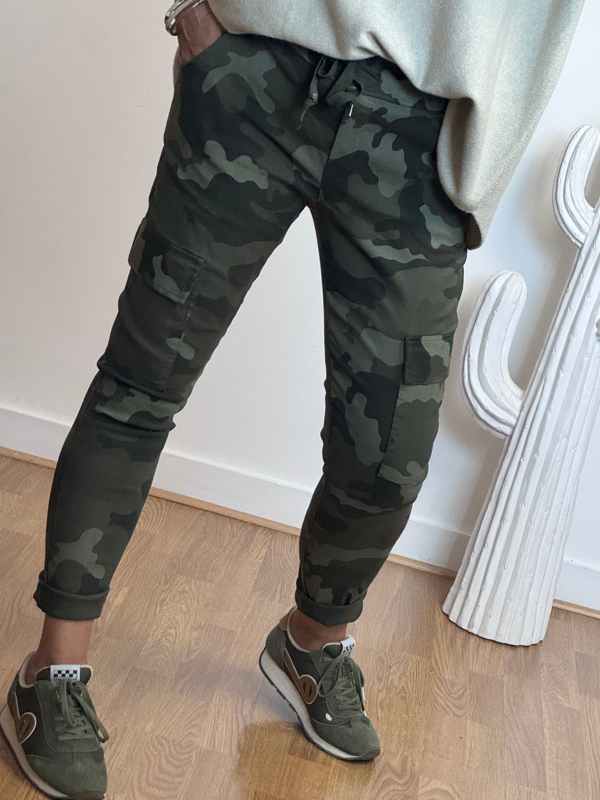 Pantalon confort camouflage kaki