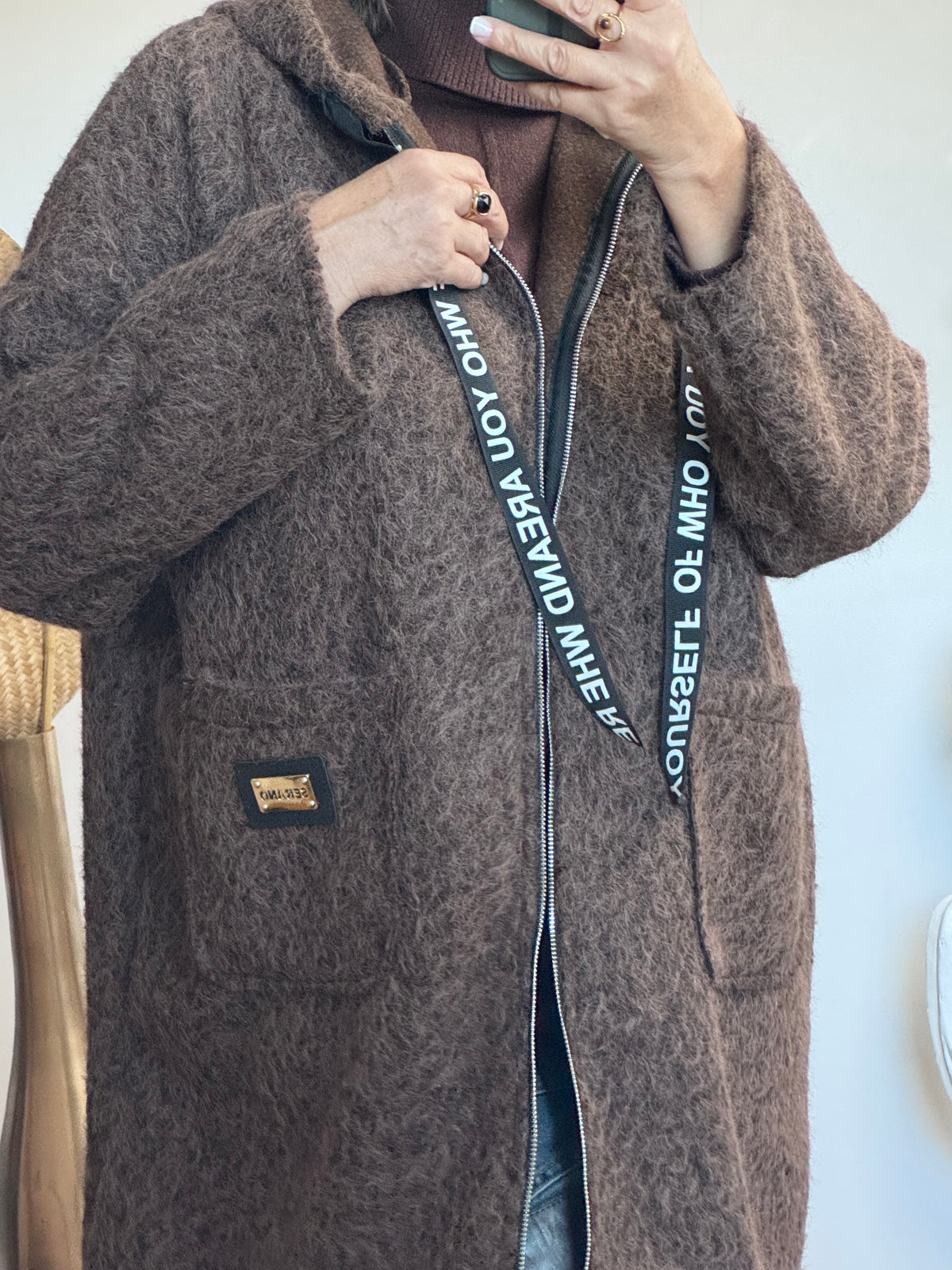 Manteau moumoute marron