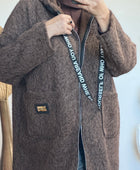 Manteau moumoute marron