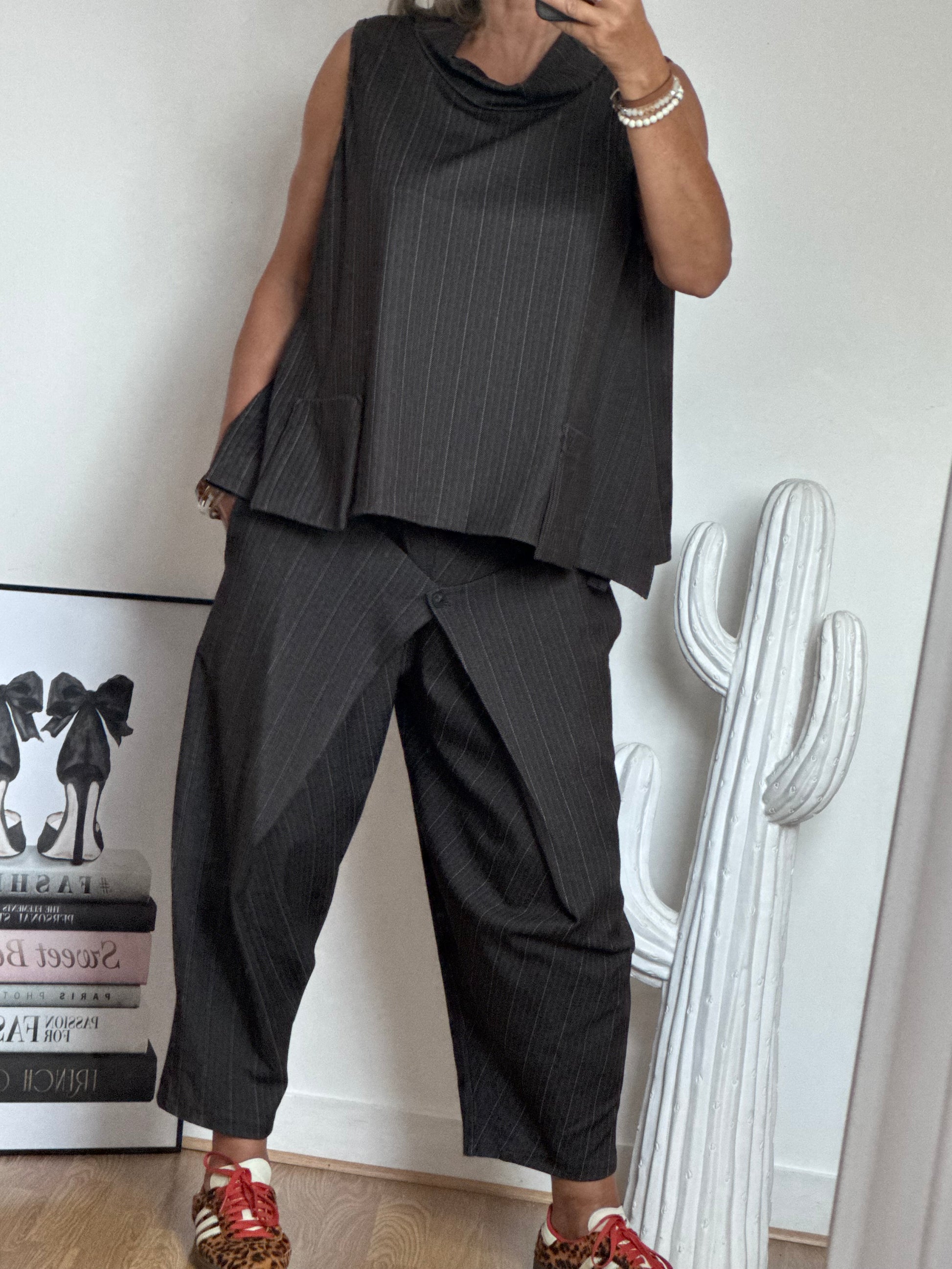 Pantalon Alan marron fines rayures TU 38/48