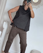 Jeans barrel taupe