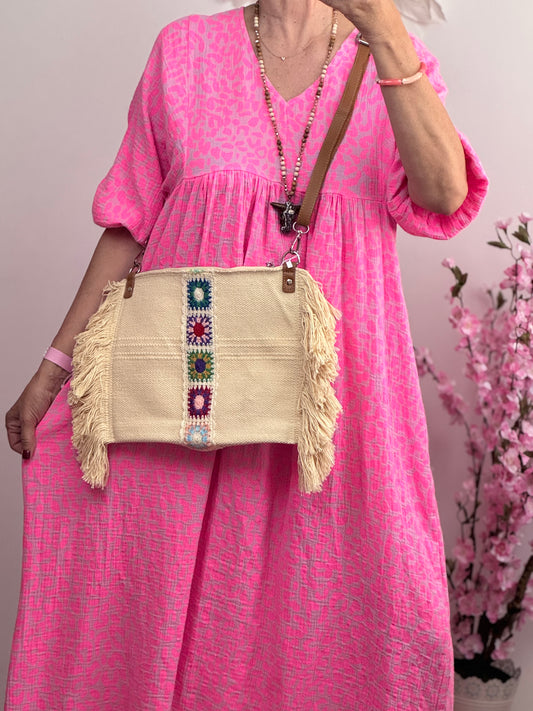 Sac bohème crochet crème