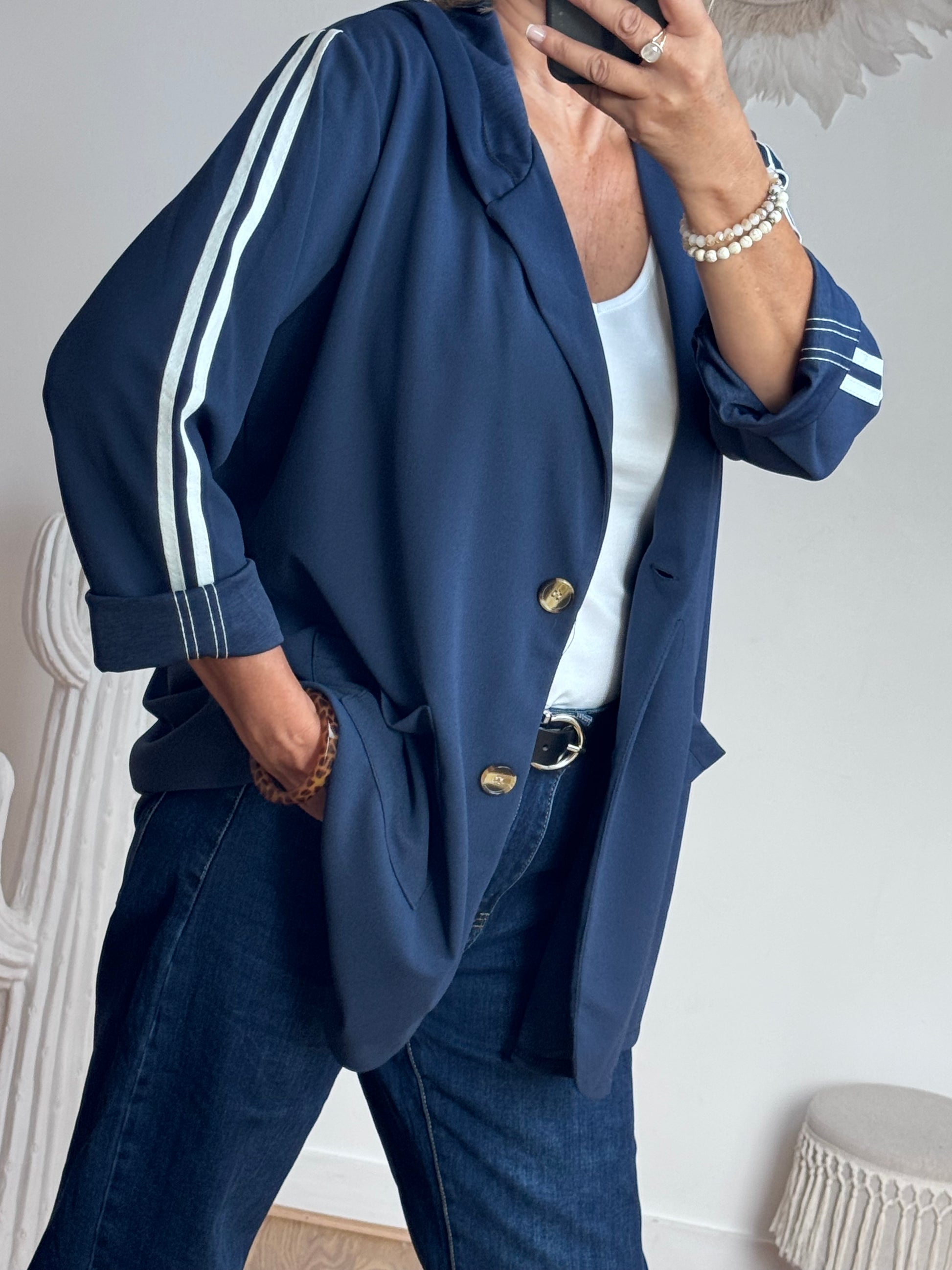 Veste casuel marine jolie forme