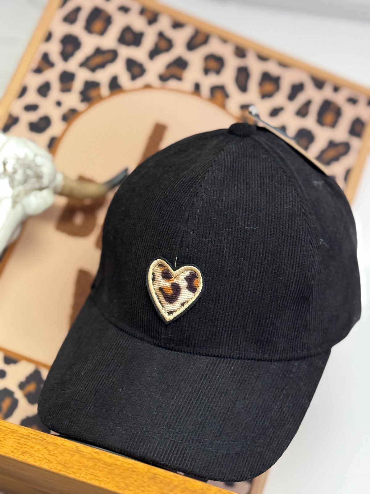 Casquette velours côtelé noir