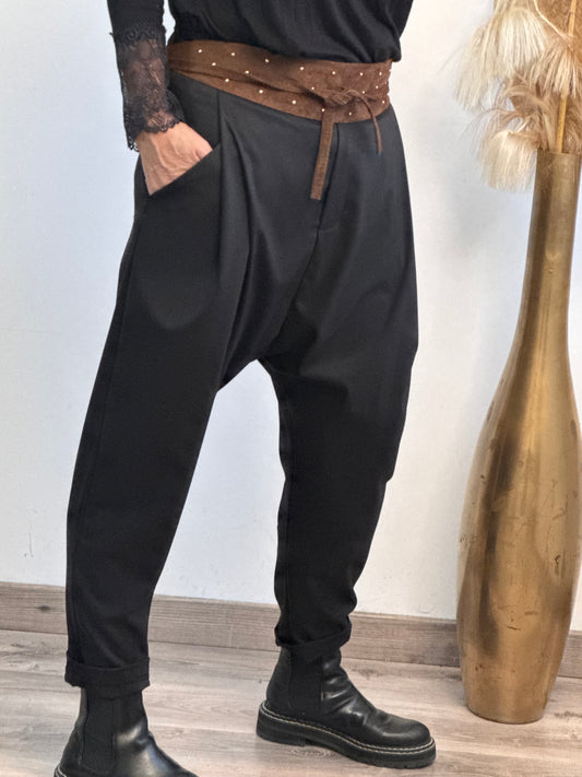 Ceinture cuir daim noir ou marron