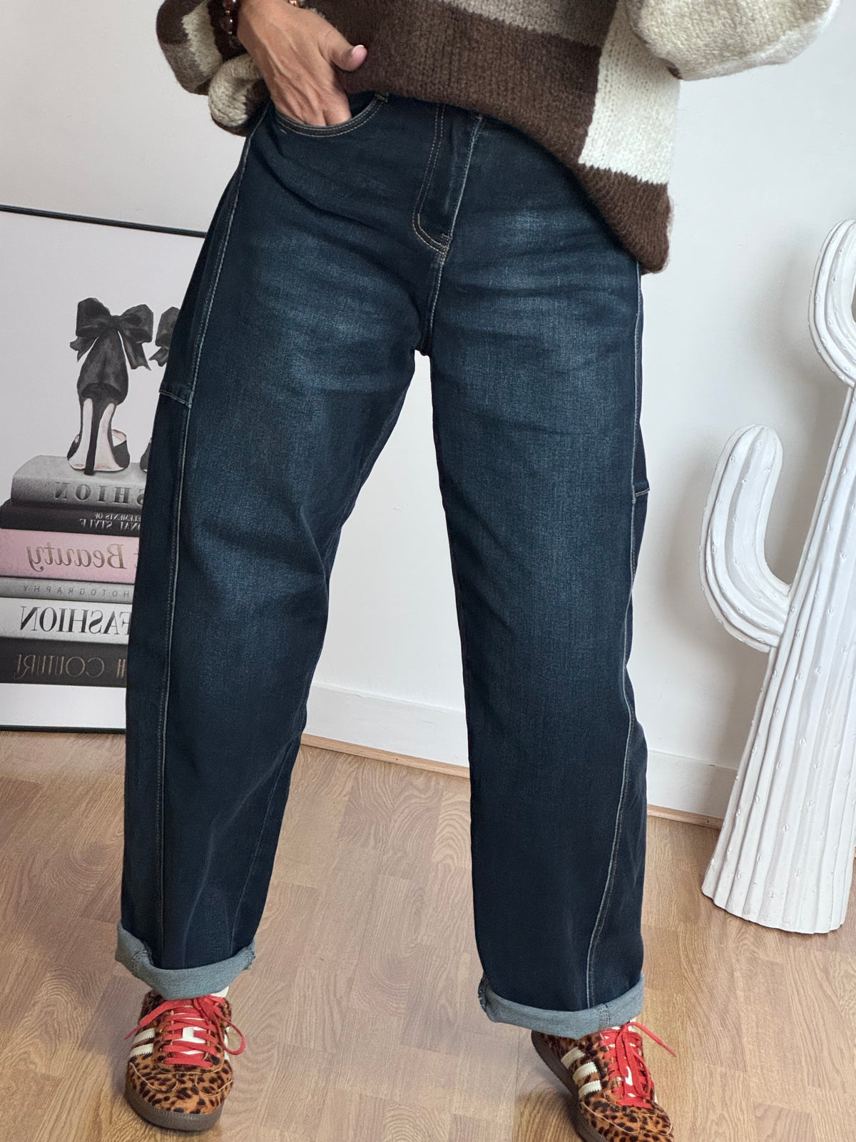 Jean ballon bleu denim