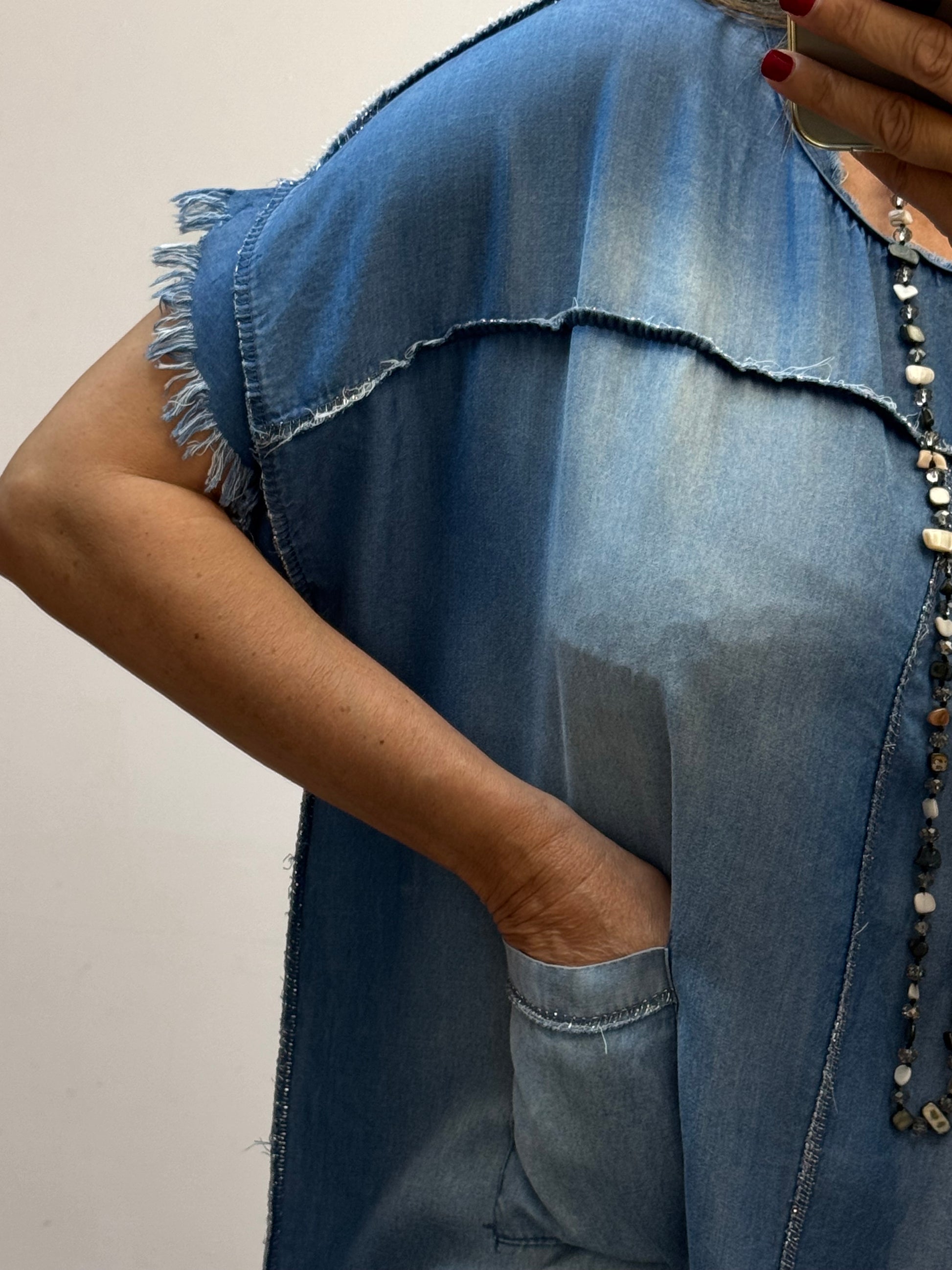 Robe en lyocell bleu denim