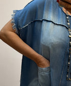 Robe en lyocell bleu denim