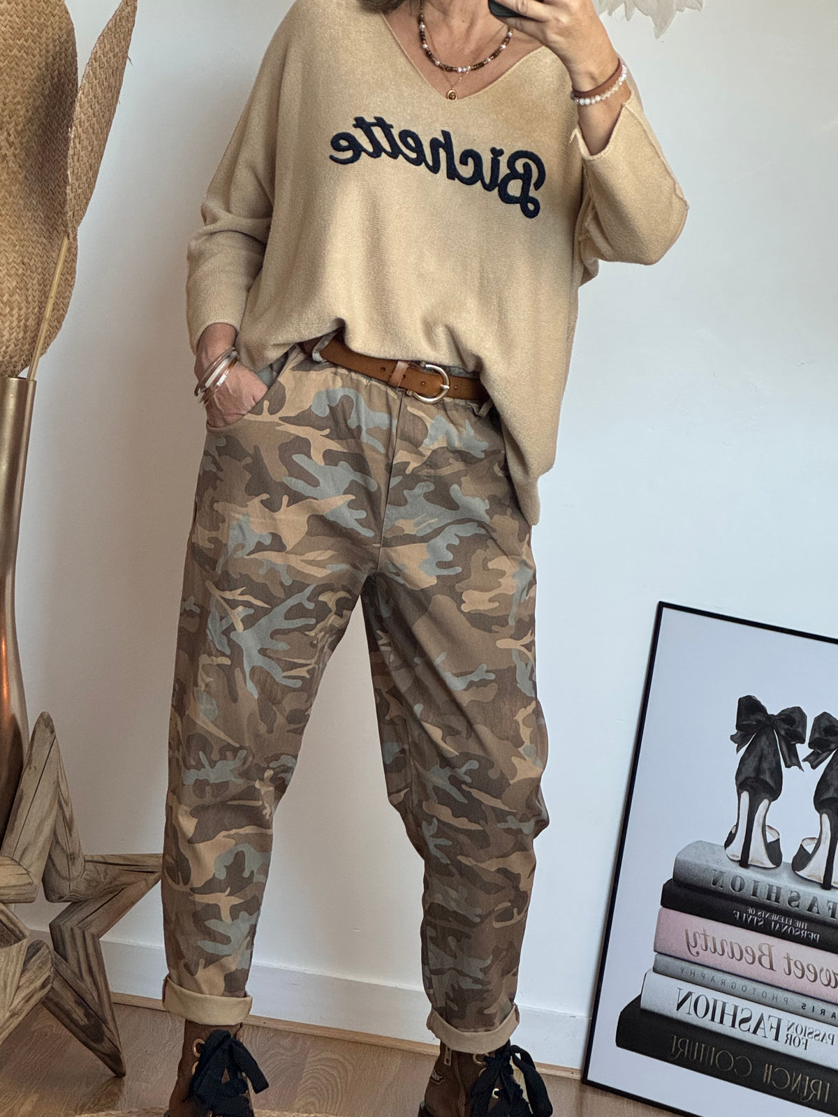 Pantalon Dakota camouflage camel